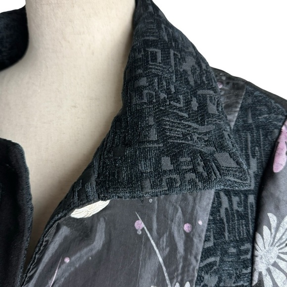 Dor Dor patchwork embroidery art to wear artsy floral button down coat. S - Picture 4 of 16